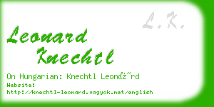 leonard knechtl business card